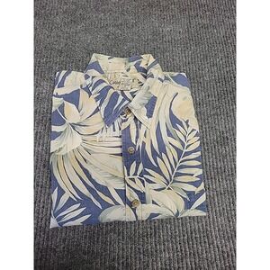 Mens Large Hawaiian Tropical Short Sleeve Button Down Shirt Honolulu‎